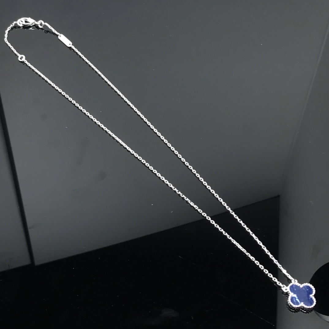 [Spark]CLOVER PIETERSITE SILVER LONG NECKLACE