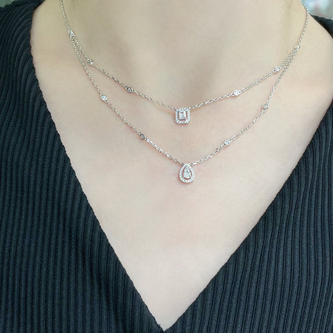 [Spark]MY TWIN 2 ROW DIAMOND NECKLACE
