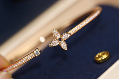 [Spark]IDYLLE PINK GOLD OPEN BRACELET DIAMOND PAVED