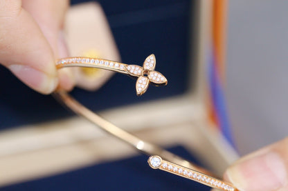 [Spark]IDYLLE PINK GOLD OPEN BRACELET DIAMOND PAVED