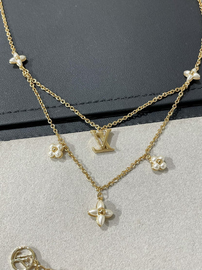[Spark]FLOWERGRAM GOLD MOP DOUBLE ROW NECKLACE