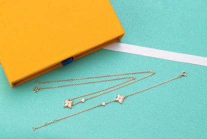 [Spark]STAR PINK MOP 1 DIAMOND PINK GOLD NECKLACE
