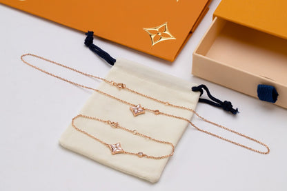 [Spark]STAR PINK MOP 1 DIAMOND PINK GOLD NECKLACE