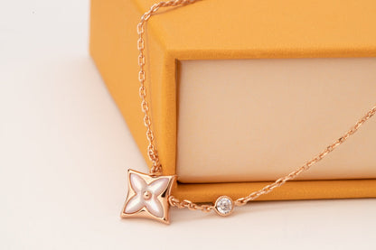[Spark]STAR PINK MOP 1 DIAMOND PINK GOLD NECKLACE