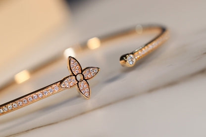[Spark]IDYLLE GOLD OPEN BRACELET DIAMOND PAVED