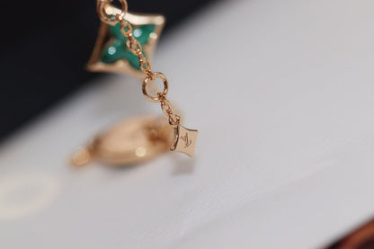 [Spark]STAR AND SUN 4 MOTIF PINK GOLD MALACHITE BRACELET