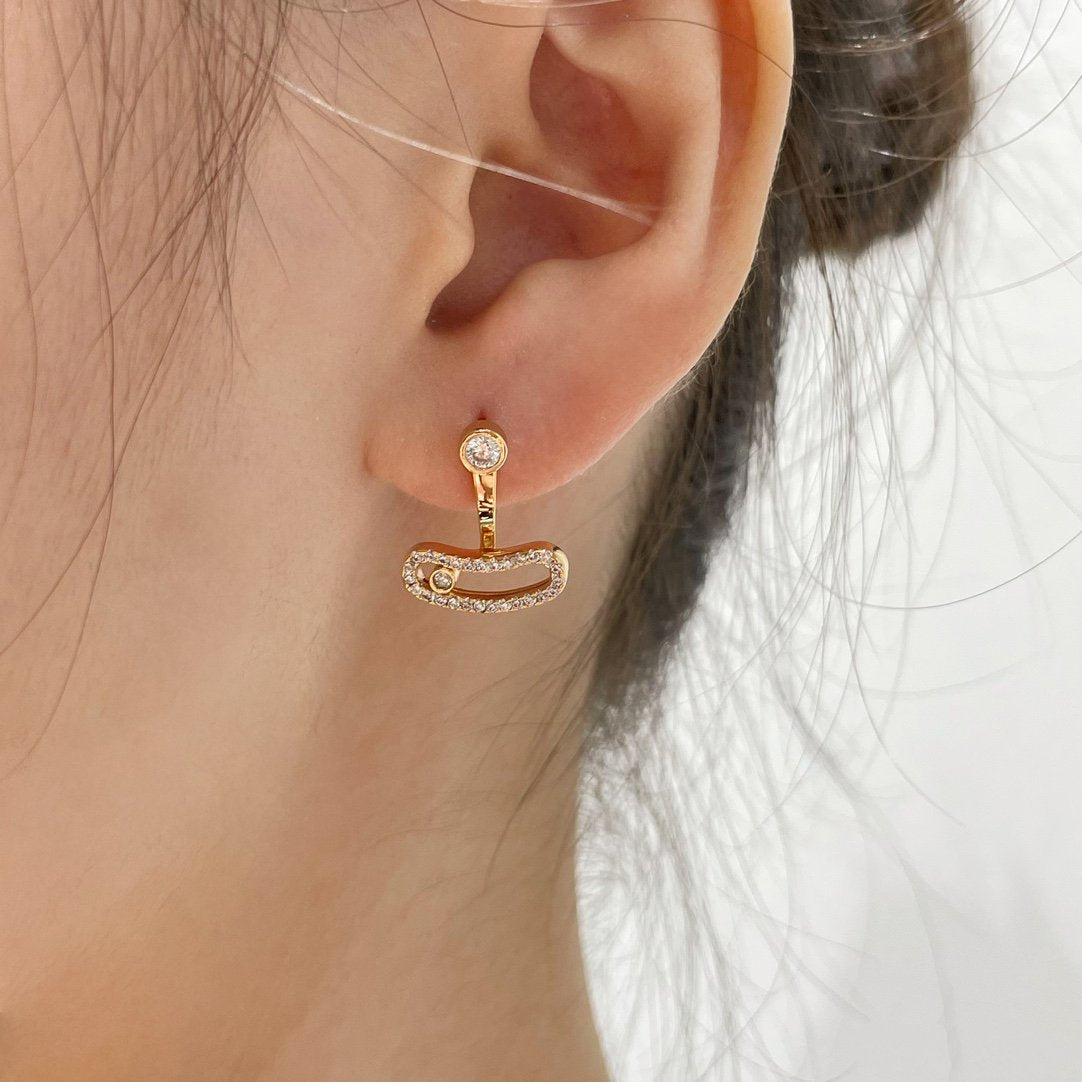 [Spark]MOVE UNO PINK GOLD DIAMOND EARRINGS