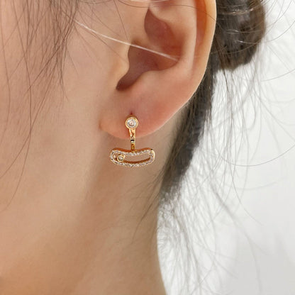 [Spark]MOVE UNO PINK GOLD DIAMOND EARRINGS