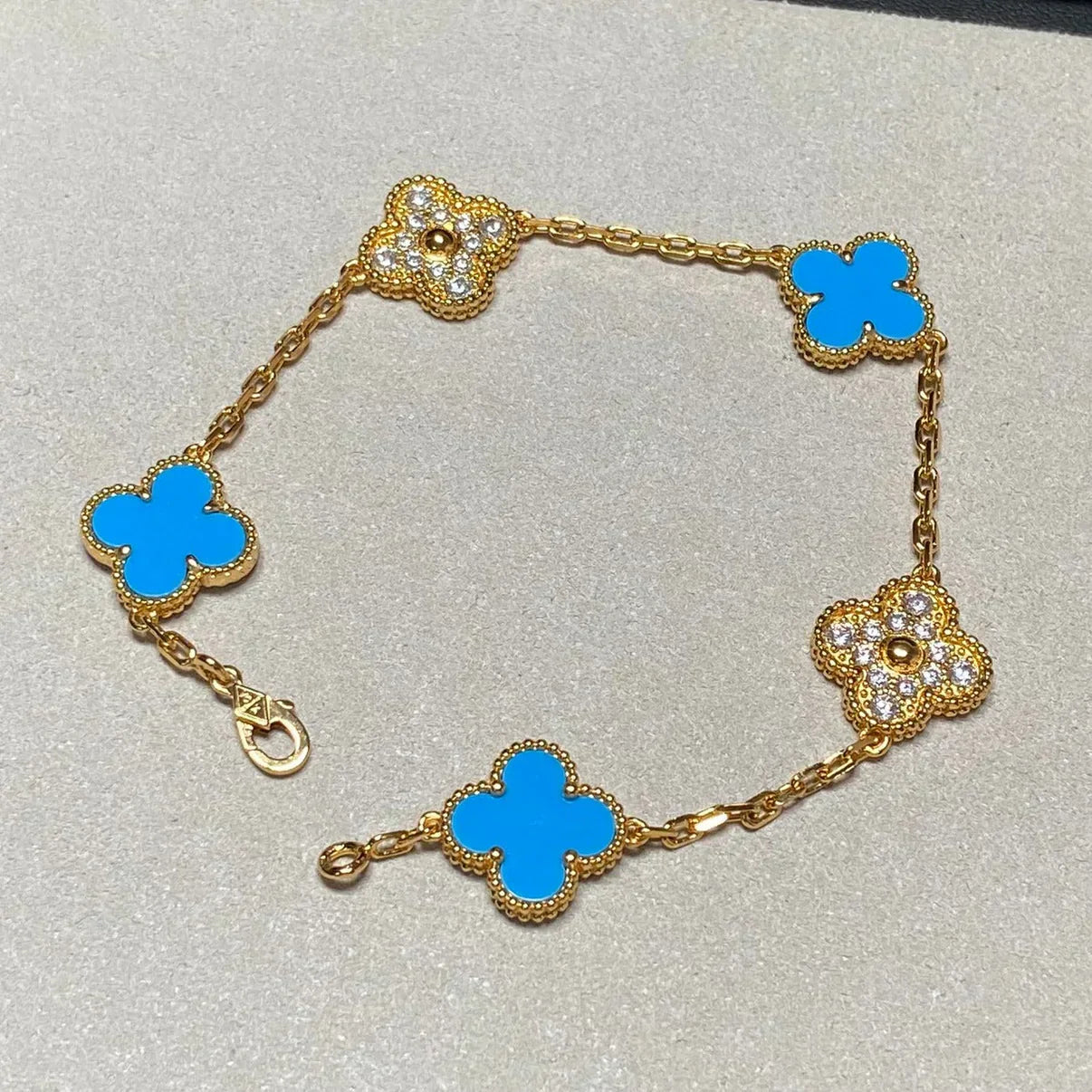 [Spark] CLOVER 5 MOTIF BLUE AGATE BRACELET COLLECTION