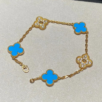 [Spark] CLOVER 5 MOTIF BLUE AGATE BRACELET COLLECTION
