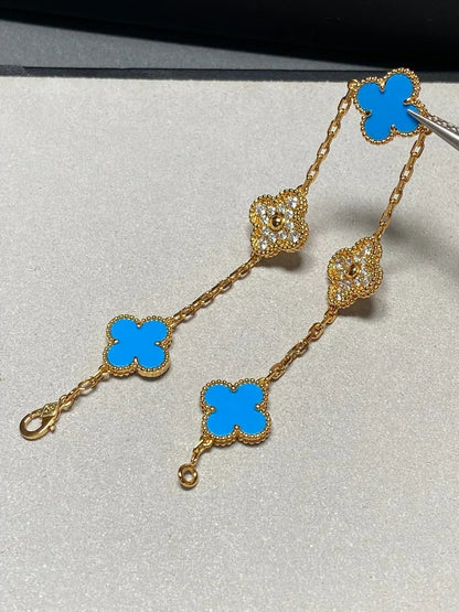 [Spark] CLOVER 5 MOTIF BLUE AGATE BRACELET COLLECTION