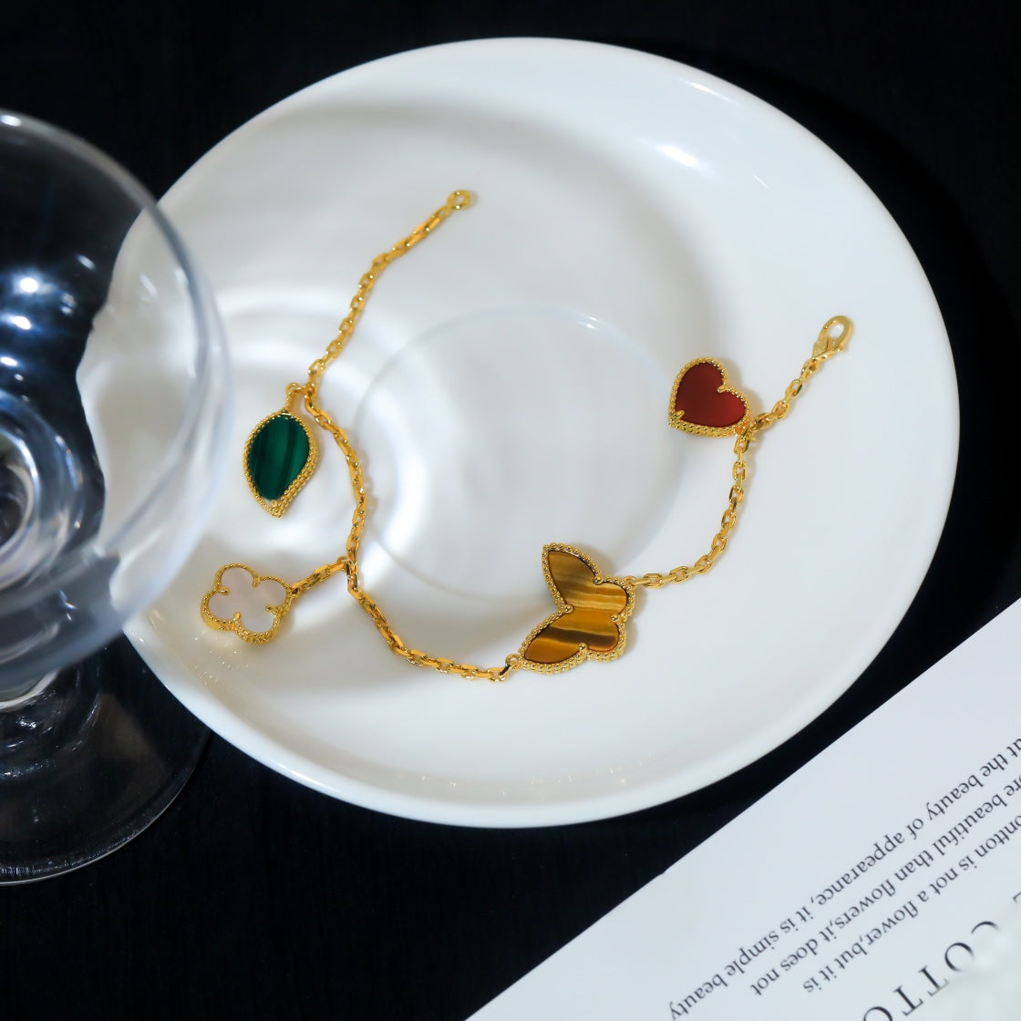 [Spark]LUCKY SPRING 5 MOTIF GOLD BRACELET