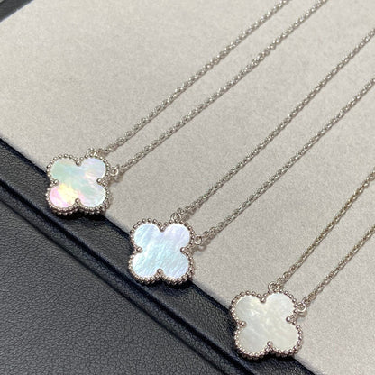 [Spark]CLOVER MEDIUM SILVER WHITE MOP NECKLACE