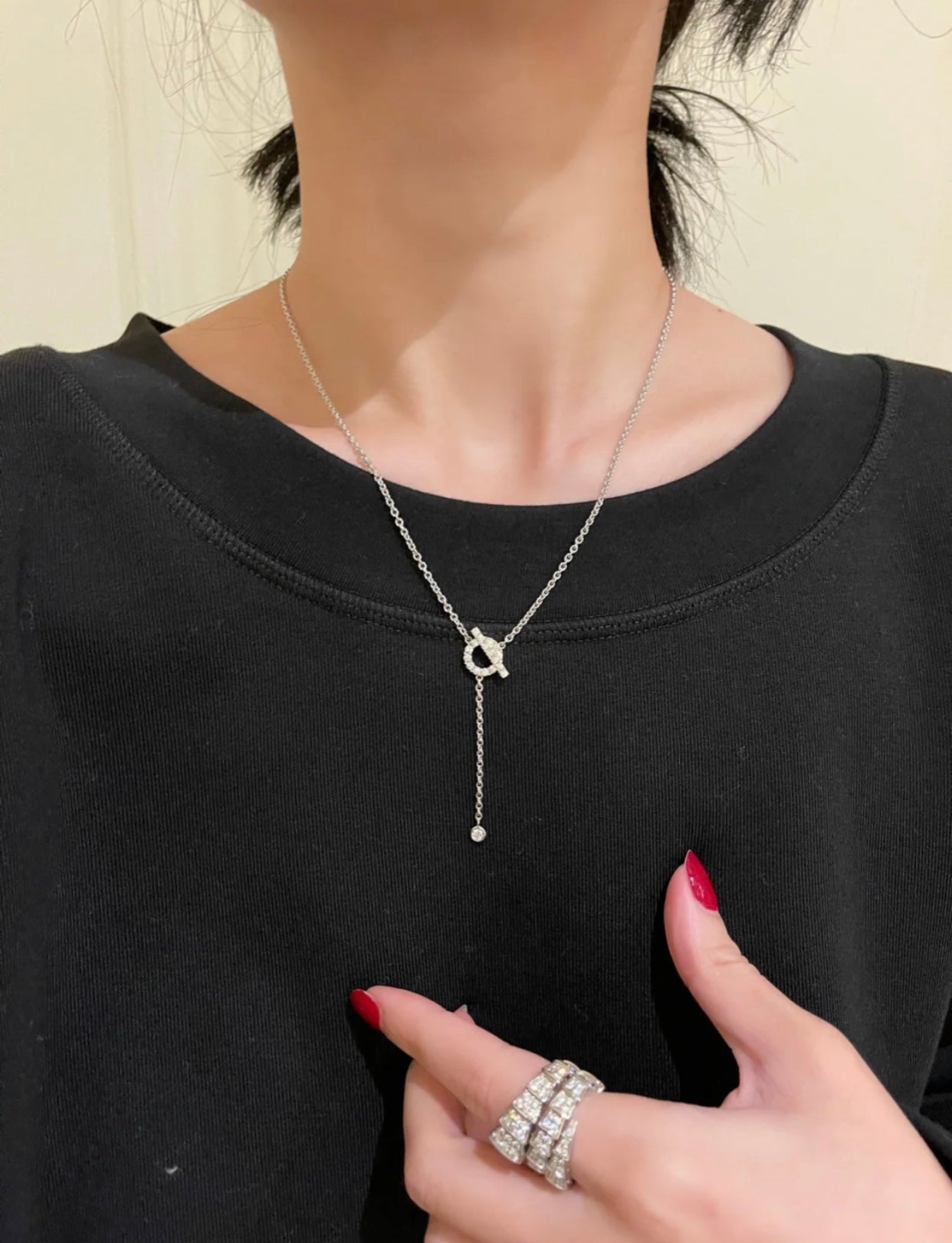 [Spark]FINESSE SILVER DIAMOND NECKLACE