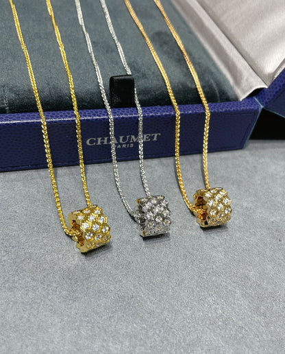 [Spark]BEE LOVE DIAMOND PAVED 3 ROW NECKLACE