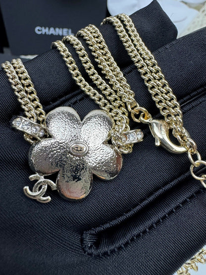 [Spark]New Blue Floral Double-Layer Necklace