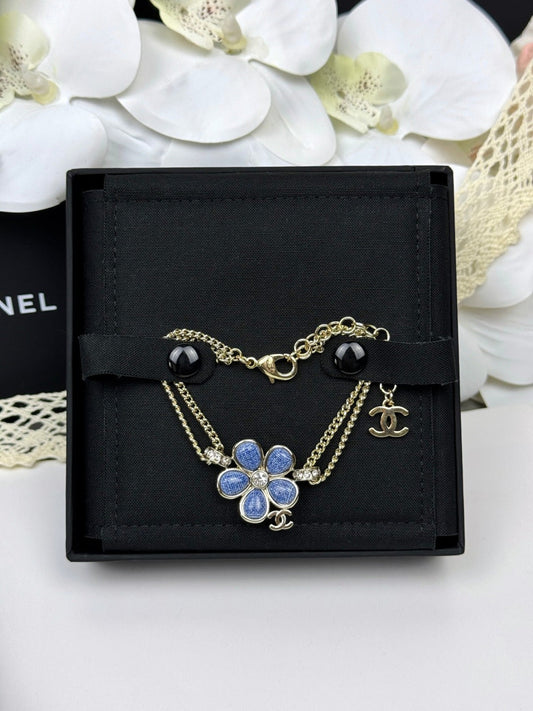 [Spark]VOLTE New Blue Floral Double-Layer Bracelet