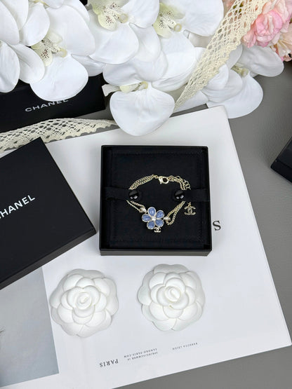 [Spark]VOLTE New Blue Floral Double-Layer Bracelet