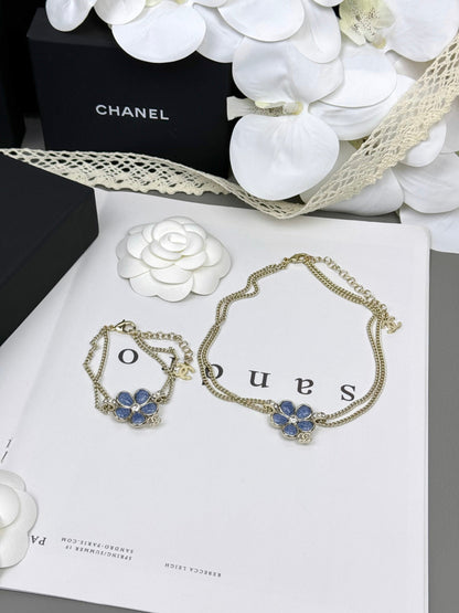[Spark]VOLTE New Blue Floral Double-Layer Bracelet