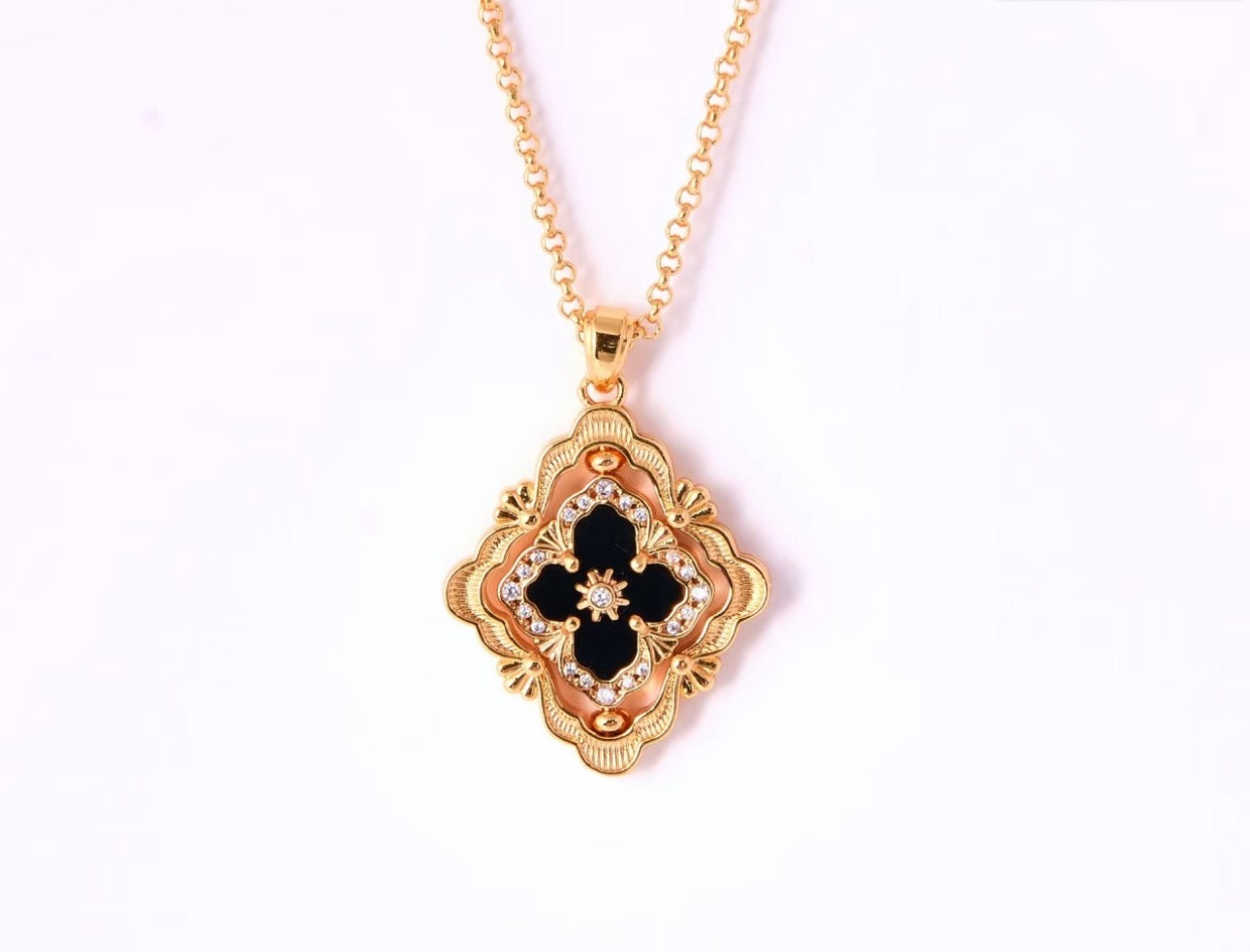 [Spark] B.C.L ENAMEL ROTATING SINGLE-DIAMOND NECKLACE£¨Various colors£©