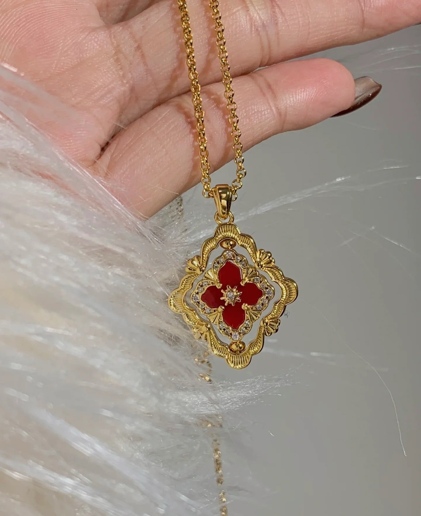 [Spark] B.C.L ENAMEL ROTATING SINGLE-DIAMOND NECKLACE£¨Various colors£©
