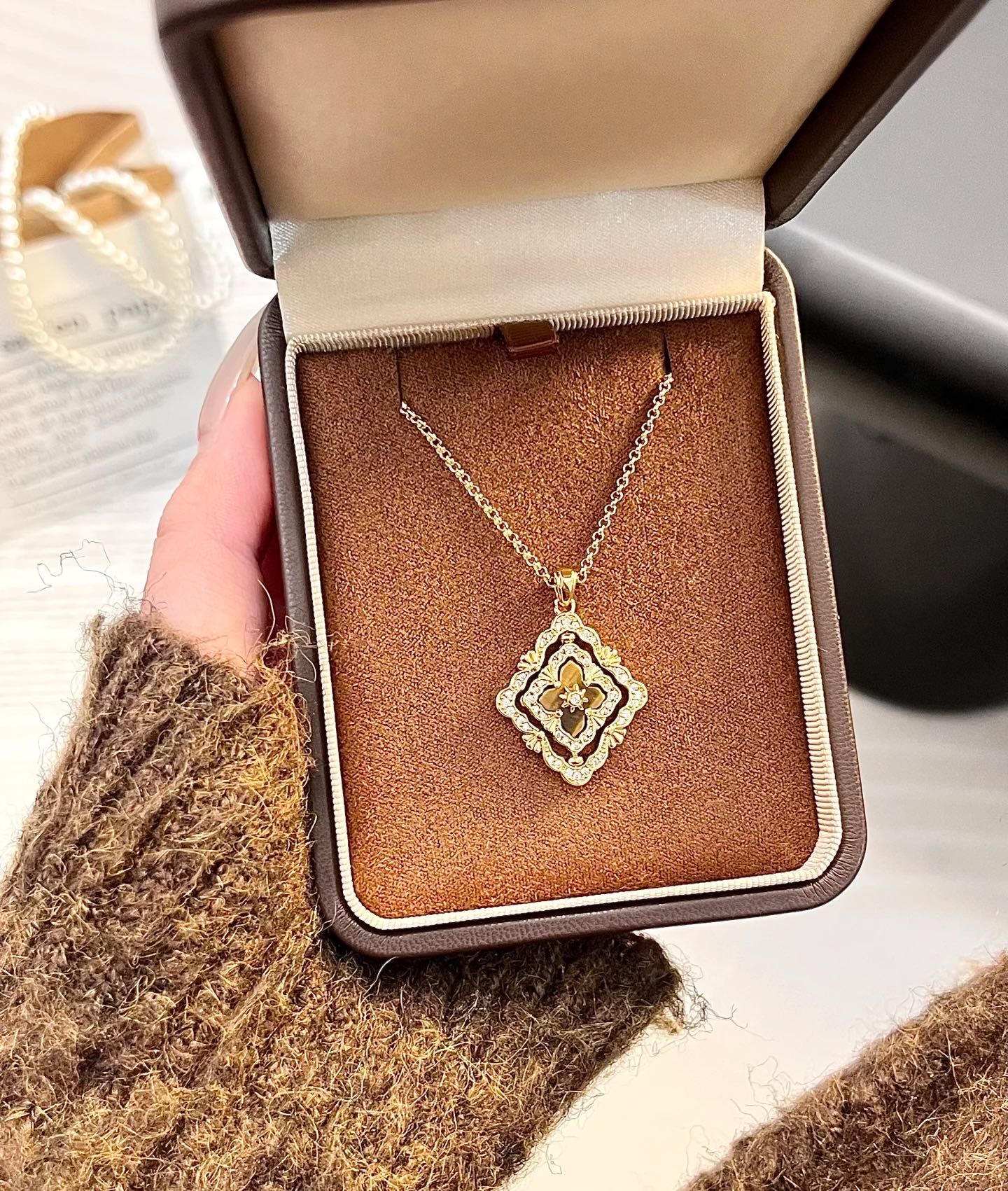 [Spark] B.C.L ENAMEL ROTATING SINGLE-DIAMOND NECKLACE£¨Various colors£©
