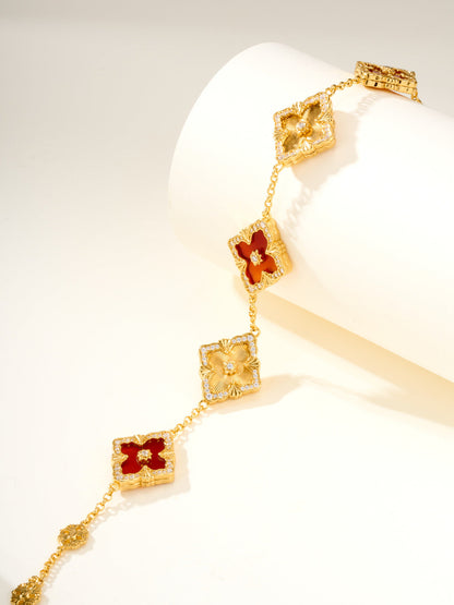 [Spark]B.C.L ENAMELED Five-Flower Bracelet£¨Various Colors) BIG SIZE
