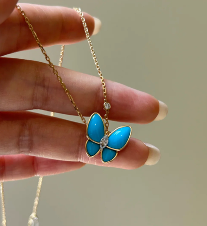 [Spark]Turquoise Butterfly Gold Necklace