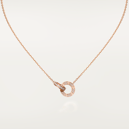 [Spark]LOVE 7.6MM NECKLACE Spark GOLD AND SILVER  FULL DIAMOND