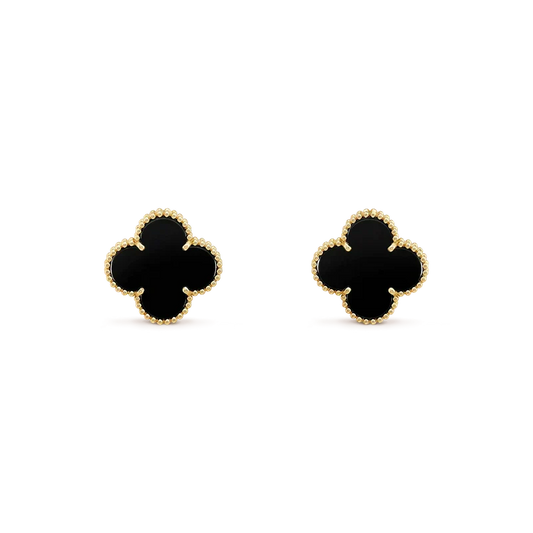[Spark]CLOVER MEDIUM 1 MOTIFS  ONYX STUD EARRINGS