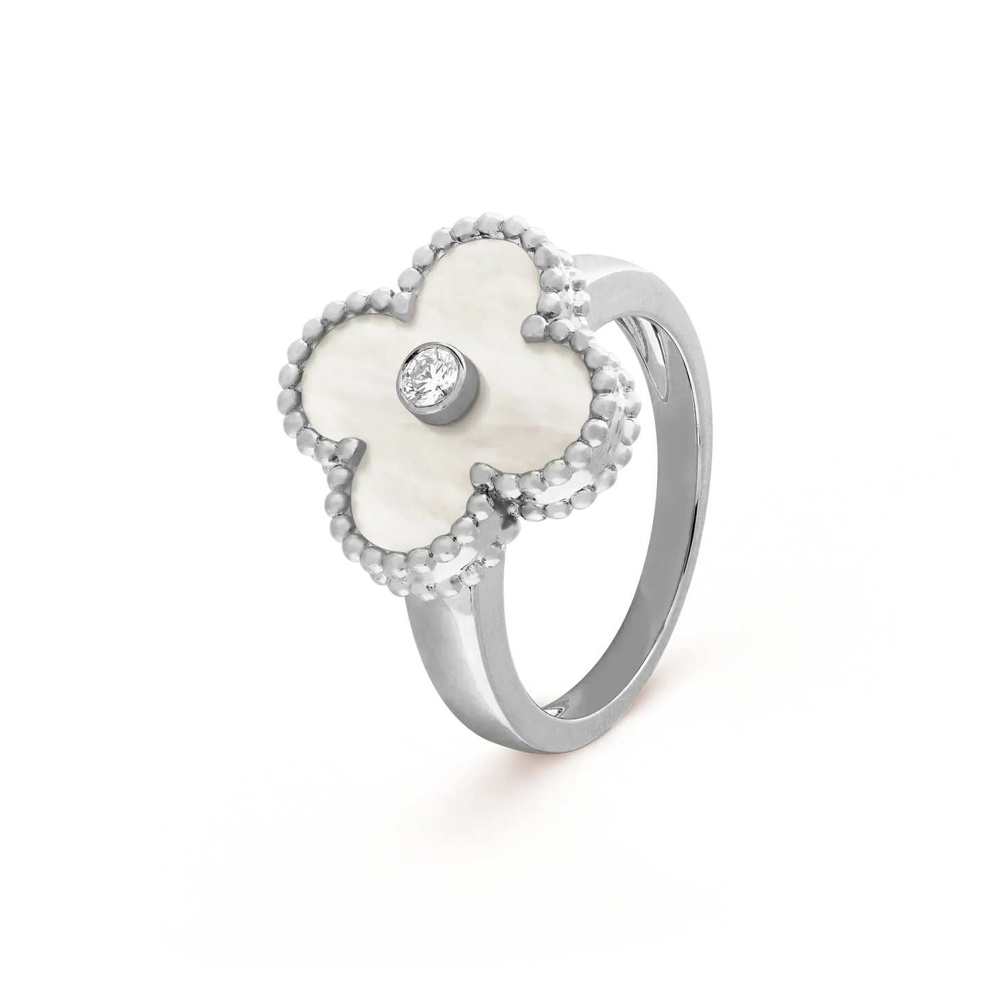 [Spark]CLOVER SILVER MOP DIAMOND RING