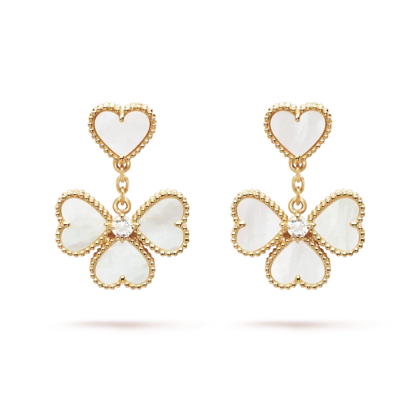 [Spark]CLOVER SWEET WHITE MOP EARRINGS
