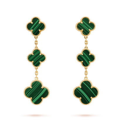 [Spark]CLOVER MALACHITE 3 MOTIFS GOLD