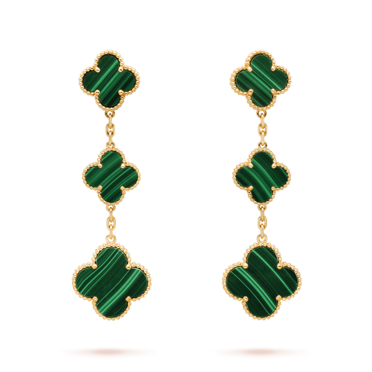 [Spark]CLOVER MALACHITE 3 MOTIFS GOLD