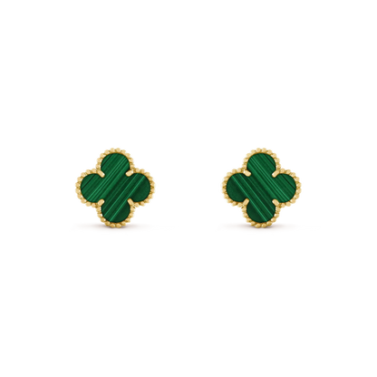 [Spark]CLOVER MEDIUM 1 MOTIFS MALACHITE  EARRINGS