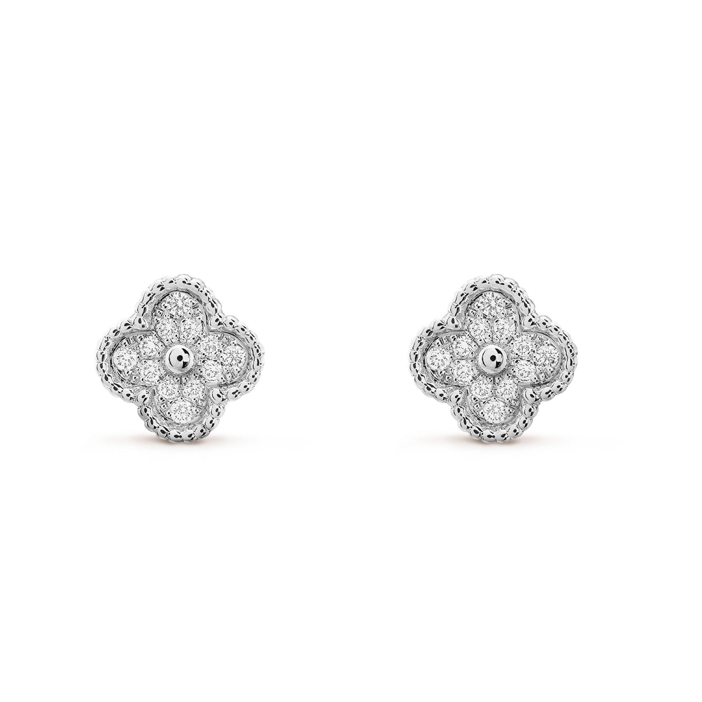 [Spark]CLOVER MINI DIAMOND STUD EARRINGS