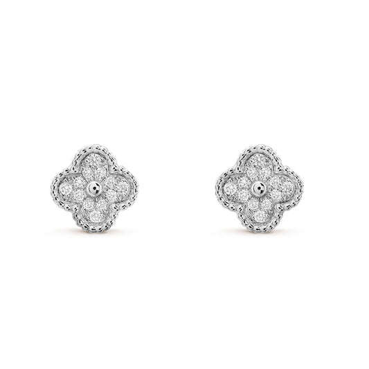 [Spark]CLOVER MINI DIAMOND STUD EARRINGS