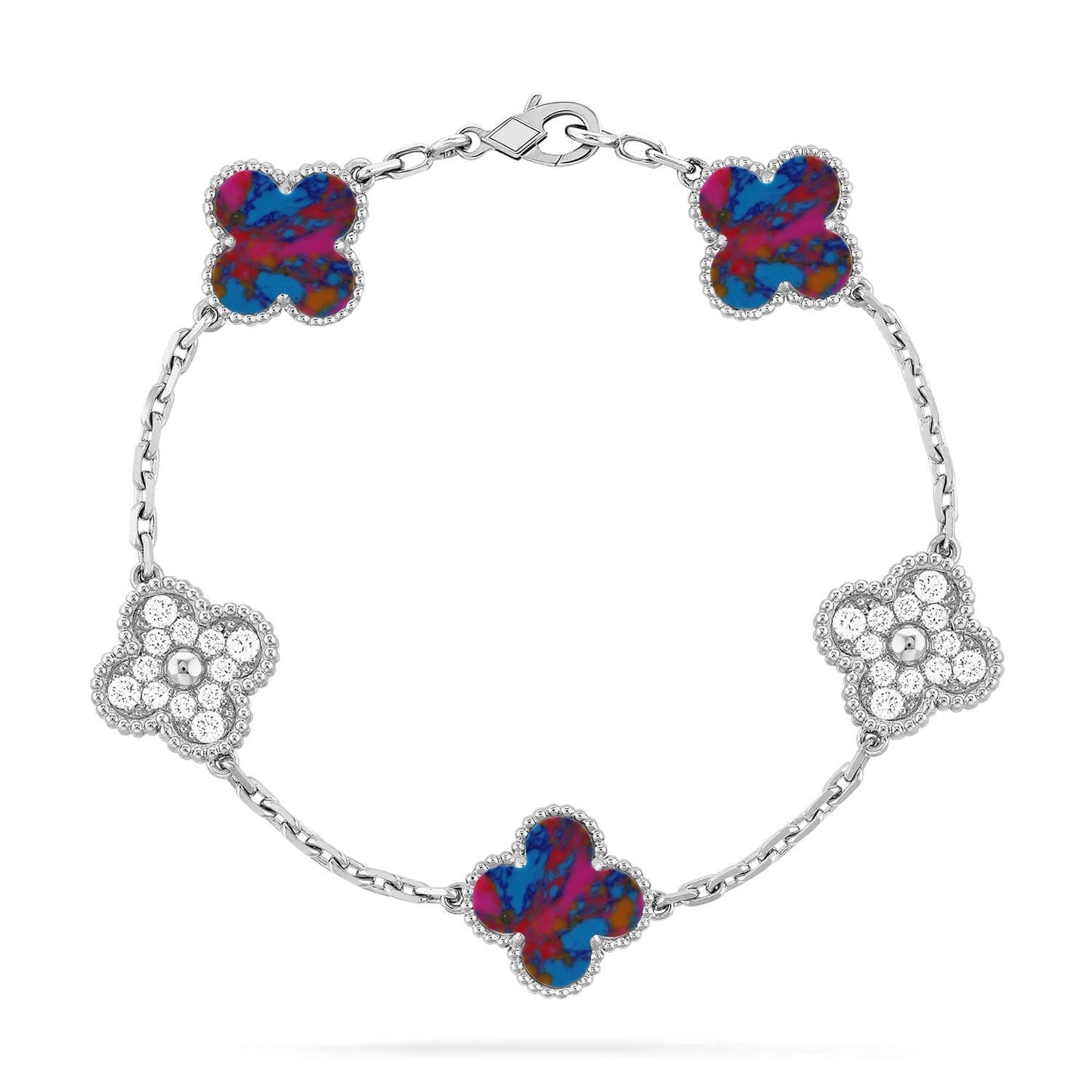 [Spark]CLOVER 5 MOTIF COLOR GEMSTONES BRACELET COLLECTION