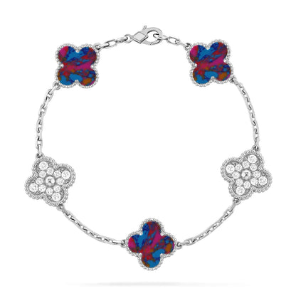 [Spark]CLOVER 5 MOTIF COLOR GEMSTONES BRACELET COLLECTION