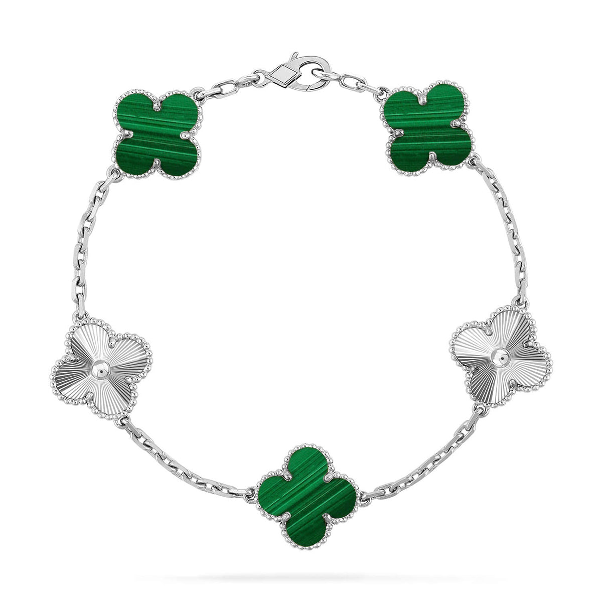 [Spark] CLOVER 5 MOTIF MALACHITE BRACELET COLLECTION