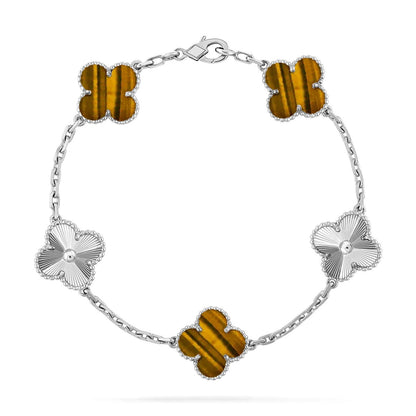 [Spark] CLOVER 5 MOTIFS TIGER EYE BRACELET COLLECTION