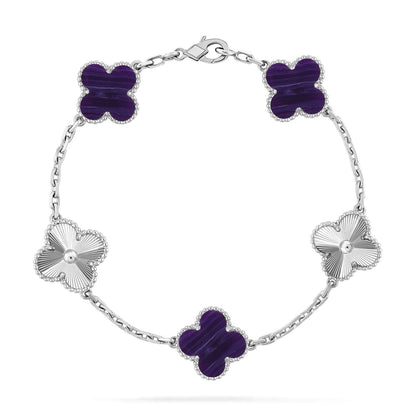 [Spark]CLOVER 5 MOTIF PURPLE STRIPES BRACELET COLLECTION
