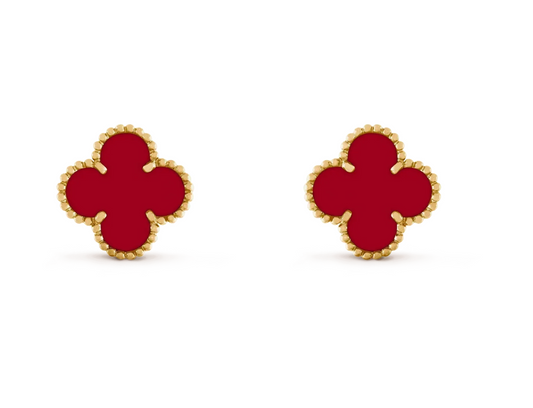 [Spark] CLOVER 20MM RED AGATE EARRINGS