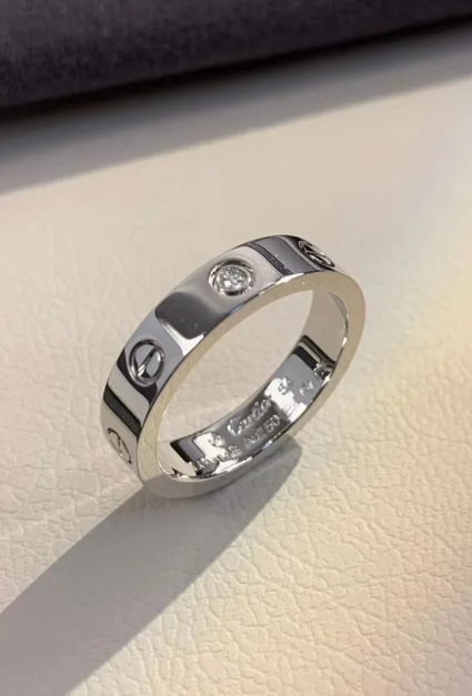 [Spark]LOVE RING 4MM 1 DIAMOND SILVER