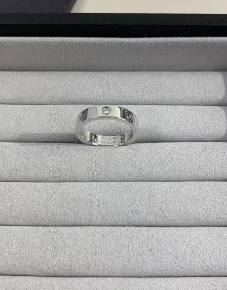 [Spark]LOVE RING 4MM 1 DIAMOND SILVER