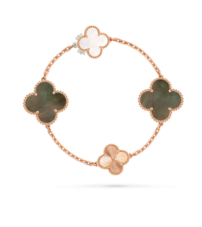 [Spark]DETACHABLE CLOVER 15(11+4) FLOWER SILVER NECKLACE SET