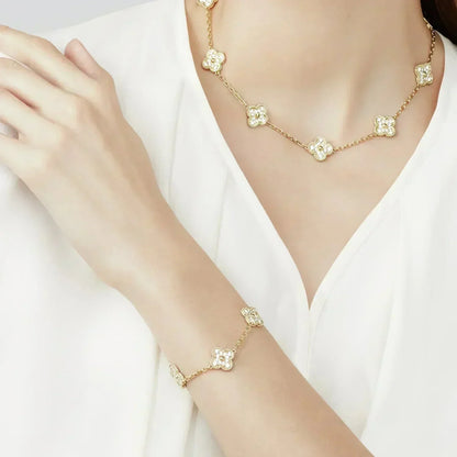 [Spark] CLOVER 5 MOTIF FULL DIAMOND BRACELET COLLECTION