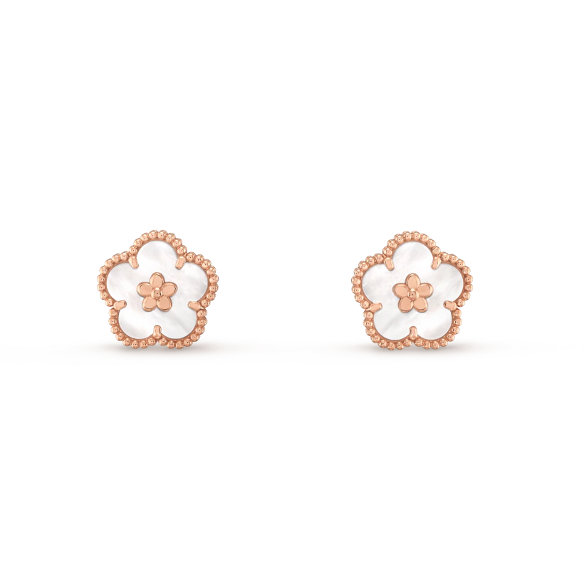 [Spark]LUCKY PINK GOLD WHITE MOP EARRINGS
