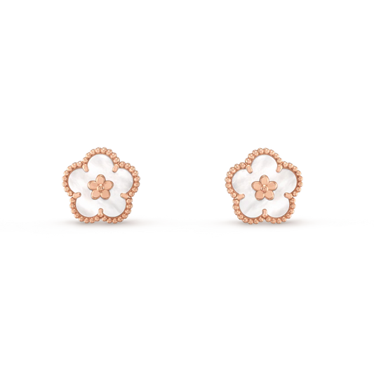 [Spark]LUCKY PINK GOLD WHITE MOP EARRINGS
