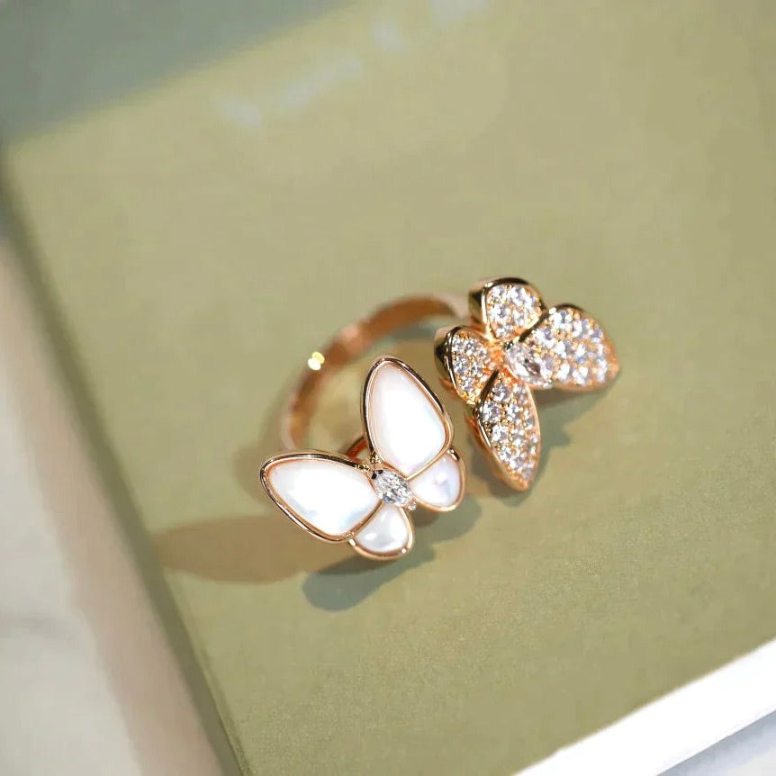 [Spark]TWIN BUTTERFLY DIAMOND MOP RING